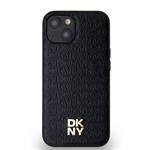 DKNY PU kožený zadný kryt s opakujúcim sa vzorom Magsafe pre iPhone 15 Black
