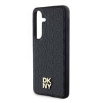 DKNY PU kožený zadný kryt s opakujúcim sa vzorom Magsafe pre Samsung Galaxy S24 Black