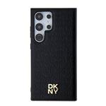 DKNY PU kožený zadný kryt s opakujúcim sa vzorom Magsafe pre Samsung Galaxy S24 Ultra Black