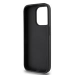 DKNY PU kožený zadný kryt s opakujúcim sa vzorom na kartu pre iPhone 14 Pro Black