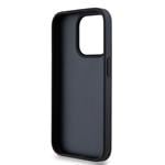 DKNY PU kožený zadný kryt s opakujúcim sa vzorom pre iPhone 14 Pro Black