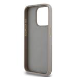 DKNY PU kožený zadný kryt s opakujúcim sa vzorom pre iPhone 15 Pro Max Beige