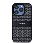 DKNY PU kožený zadný kryt s opakujúcim sa vzorom pre iPhone 15 Pro Max Black
