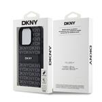 DKNY PU kožený zadný kryt s opakujúcim sa vzorom pre iPhone 15 Pro Max Black