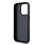 DKNY PU Leather Repeat Pattern Tonal Stripe Zadní Kryt pro iPhone 14 Pro Black