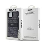 DKNY PU Leather Repeat Pattern Tonal Stripe Zadní Kryt pro iPhone 15 Plus Black