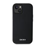 DKNY PU Leather Silver Metal Logo Magsafe Zadní Kryt pro iPhone 13 Black