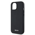 DKNY PU Leather Silver Metal Logo Magsafe Zadní Kryt pro iPhone 13 Black