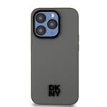 DKNY PU Leather Stack Logo Magsafe Zadní Kryt pro iPhone 15 Pro Grey