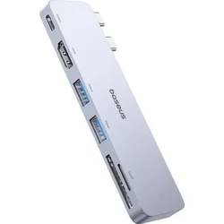 Dokovací stanice 6v1 Baseus Ultra Joy 100W 1xUSB-C, 2xUSB, 1xHDMI, SD/microSD slot šedá