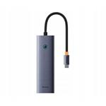 Dokovací stanice Baseus Ultra Joy USB 6v1 (USB-C/1xHDMI4K30Hz/3xUSB 3.0/1xPD/RJ45) šedá