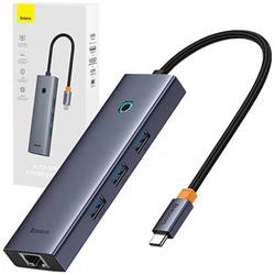 Dokovací stanice Baseus Ultra Joy USB 6v1 (USB-C/1xHDMI4K30Hz/3xUSB 3.0/1xPD/RJ45) šedá