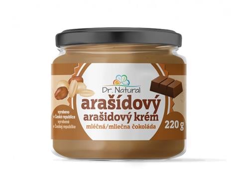 Dr.Natural Arašidový krém s mliečnou čokoládou, 220 g