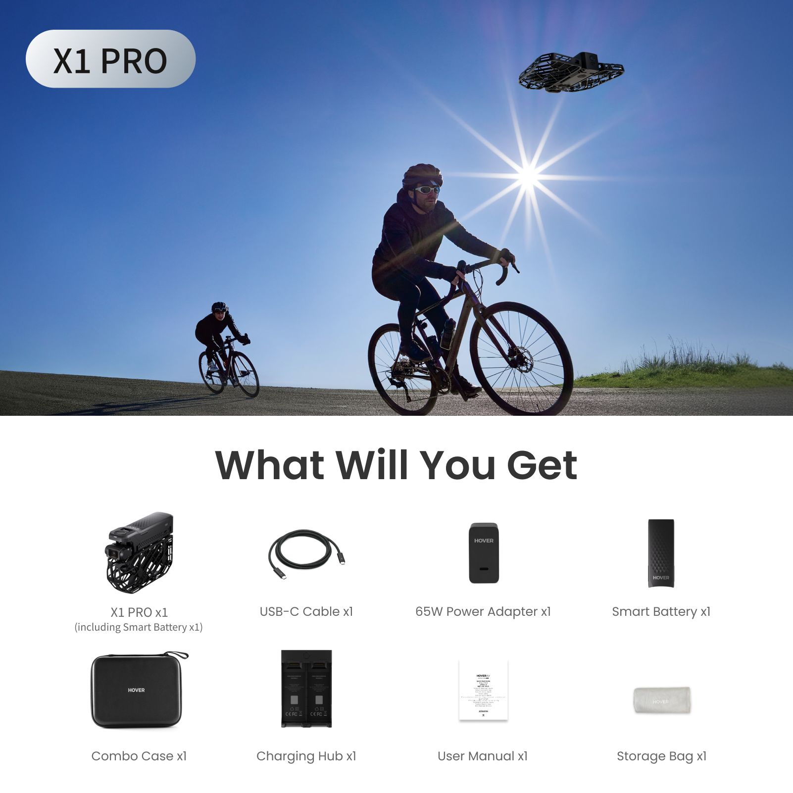 Dron HOVERAir X1 Pro Basic Combo čierny