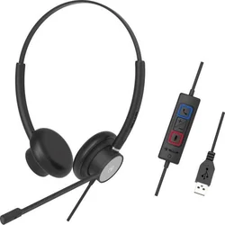 Drôtová náhlavná súprava Tellur Voice 320, binaurálna, USB, čierna