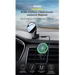 Držiak Baseus Big Energy s bezdrôtovým nabíjaním 15 W čierny (kompatibilný s Apple iPhone 12 Series)