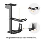 Držiak na PC Brateck CPB-25 pod hornou doskou stola výsuvný otočný