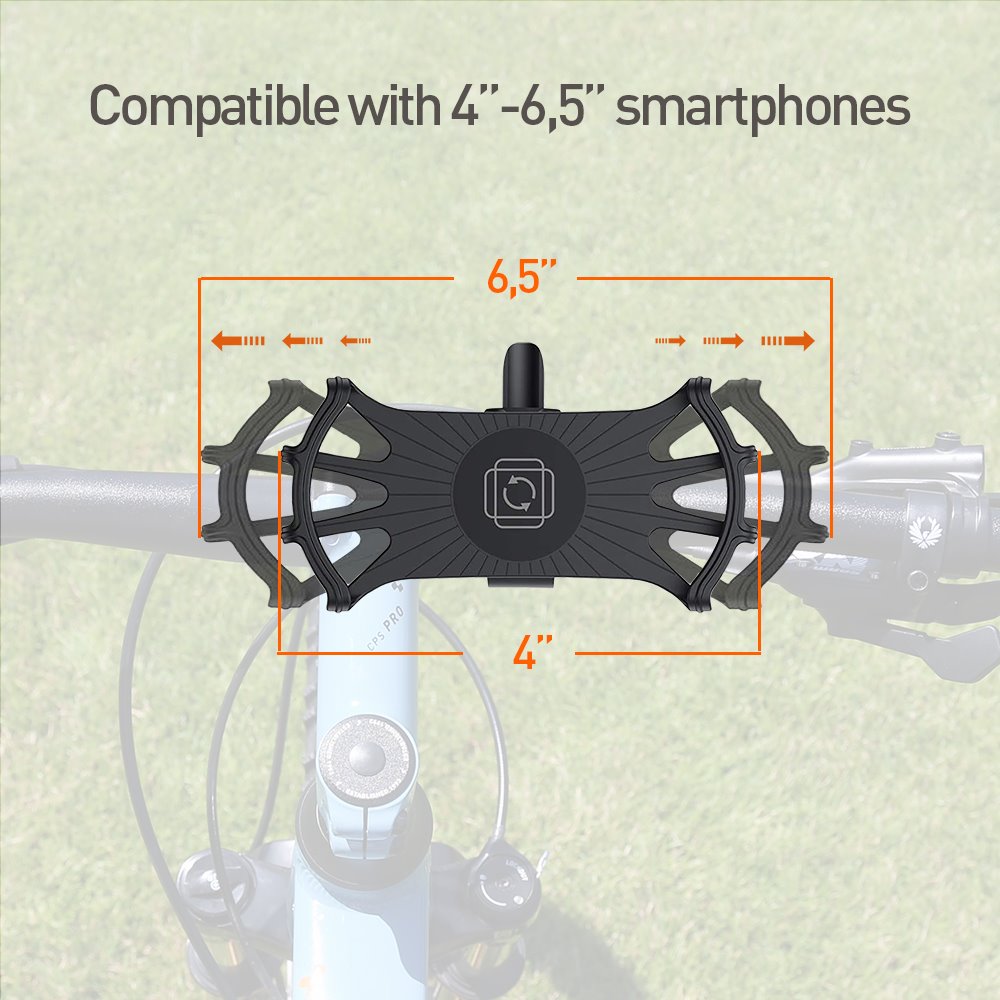 Držiak telefónu na bicykel Tellur BPH100 4 - 6,5", čierny