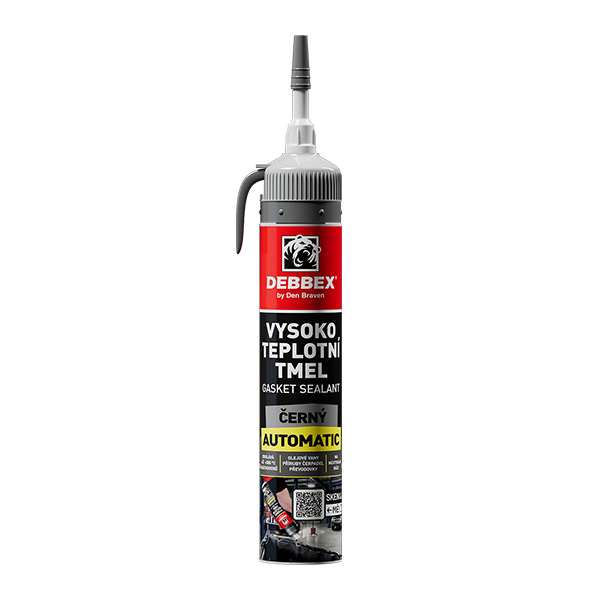 DTZ DENBRAVEN Vysokoteplotní tmel Gasket Sealant 200ml ČERNÝ na neutrální bázi, automatic DEBBEX
