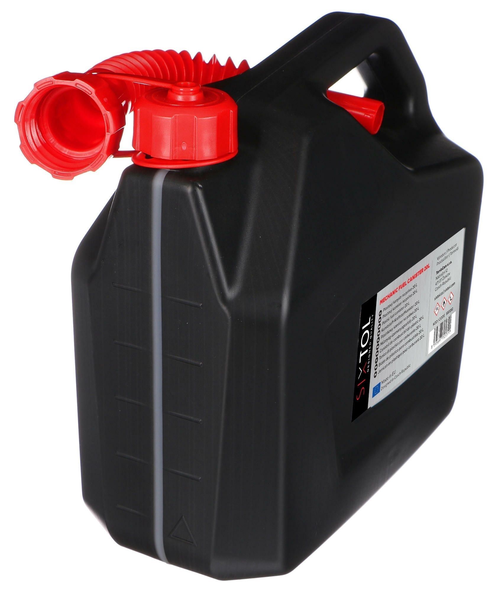 DTZ SIXTOL Plastový kanister MECHANIC FUEL CANISTER 20L čierny