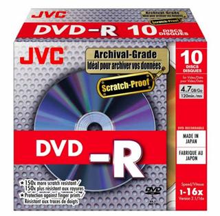 DVD-R JVC 16x Archival Scratch-Proof Slim Box VD-R47HM10 (10 kusů)