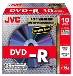 DVD-R JVC 16x Archival Scratch-Proof Slim Box VD-R47HM10 (10 kusů)