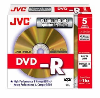 DVD-R JVC 16x Premium Slim Box VD-R47HGG5 (5kusů)