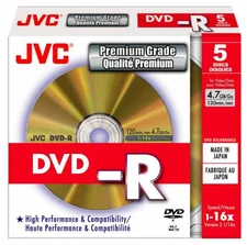 DVD-R JVC 16x Premium Slim Box VD-R47HGG5 (5kusů)