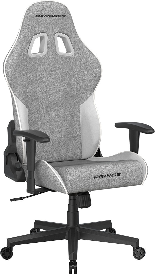 DXRacer Prince, šedo-bílá, látková