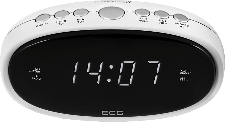ECG RB 010 White Rádiobudík, biely