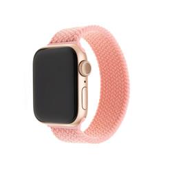 Elastický nylonový řemínek FIXED Nylon Strap pro Apple Watch 42/44/45mm, velikost XL, růžový