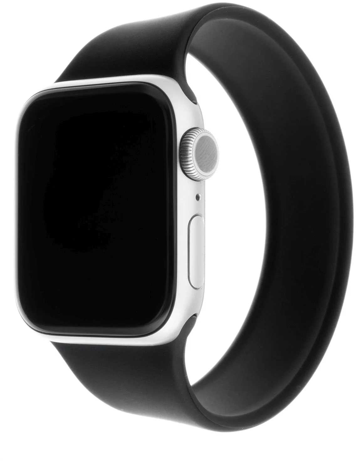 Elastický silikónový remienok FIXED Silikónový remienok pre Apple Watch 38/40/41 mm, veľkosť L, čierny