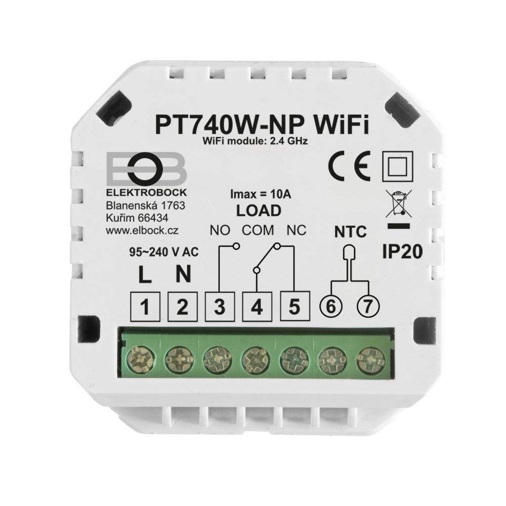 Elektrobock Izbový WiFi termostat PT740W-NP WIFI