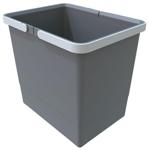 Elletipi Plastový koš s rukojeťmi Cover BIG, 15 l, šedý, 28 x 22,5 x 30 cm