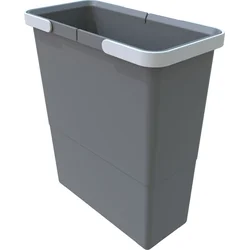Elletipi Plastový koš s rukojeťmi Cover NARROW, 12 l, šedý, 34 x 15 x 30 cm