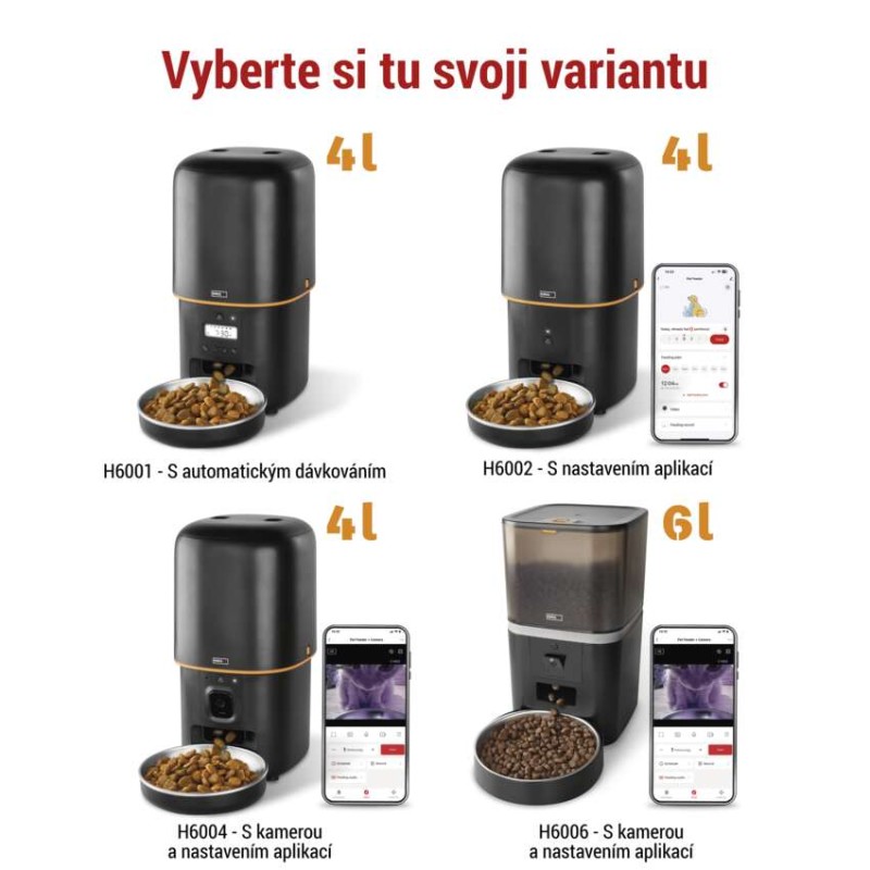 EMOS GoSmart dávkovač krmiva Pet Care, 4 l, černý, Wi-Fi