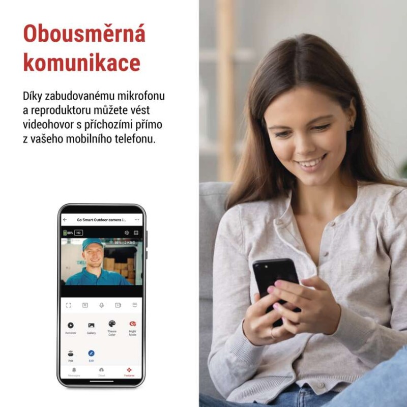 EMOS GoSmart Venkovní bateriová kamera IP-1200 WASP s WiFi a solárním panelem