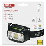 EMOS LED nabíjecí čelovka P3546, 550 lm, 110 m, Li-Pol 1000 mAh / 3× AAA