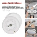 EMOS LED nástenné svietidlo ILVI, kruhové 30 W, stmievateľné so zmenou CCT, biela + drevo