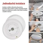 EMOS LED přisazené svítidlo ILVI, kruhové 30W, stmív. se změnou CCT, bílá+dřevo