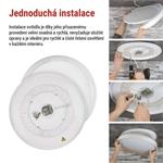 EMOS LED přisazené svítidlo ILVI, kruhové 45W, stmív. se změnou CCT, bílá+dřevo