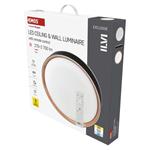 EMOS LED přisazené svítidlo ILVI, kruhové 45W, stmívání+CCT, černá+dřevo