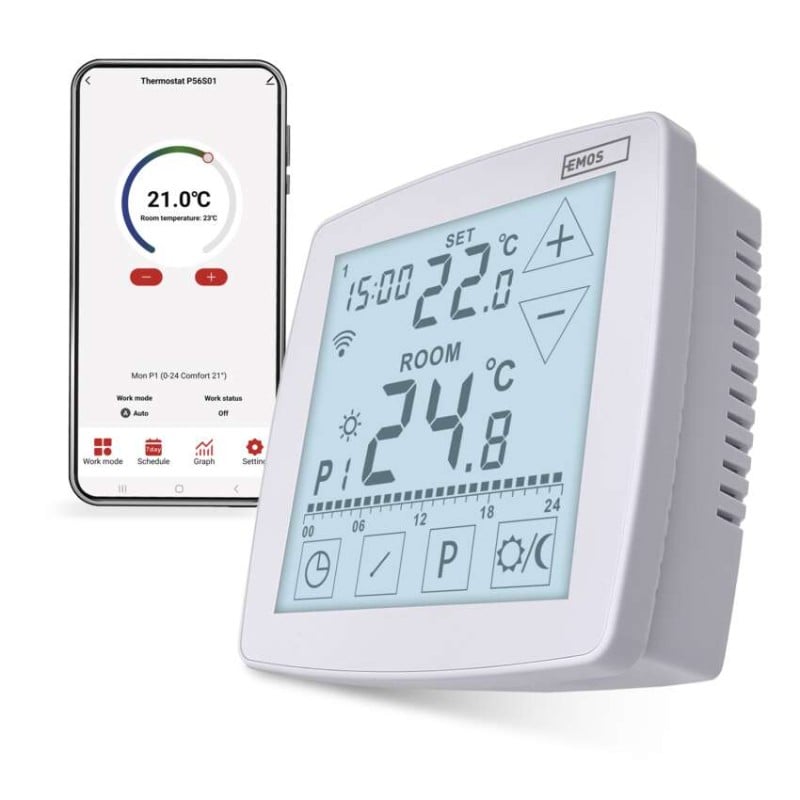 EMOS Pokojový programovatelný drátový WiFi GoSmart termostat P56S01