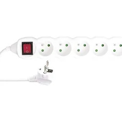 EMOS Prodlužovací přívod kabel s vypínačem 5 zásuvky 10m, bílý P1510R - Kabely + redukce