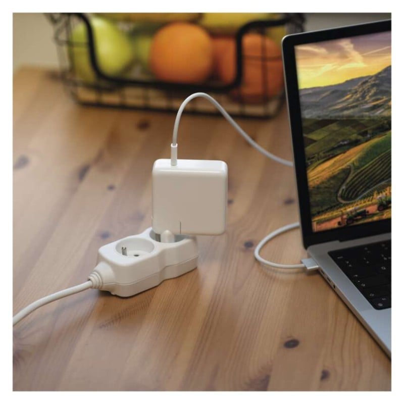 Emos prodlužovací kabel 1,4 m / 2 zásuvka / bílý / PVC / 1 mm2