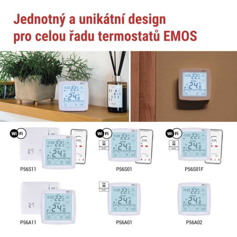 EMOS Programovateľný drôtový termostat OpenTherm P56A02 pre miestnosti
