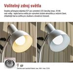 EMOS Stolná lampa POPPY na žiarovku E27, biela