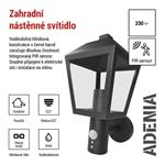 EMOS Zahradní nástěnné svítidlo ADENIA, čidlo soumraku 1554000006