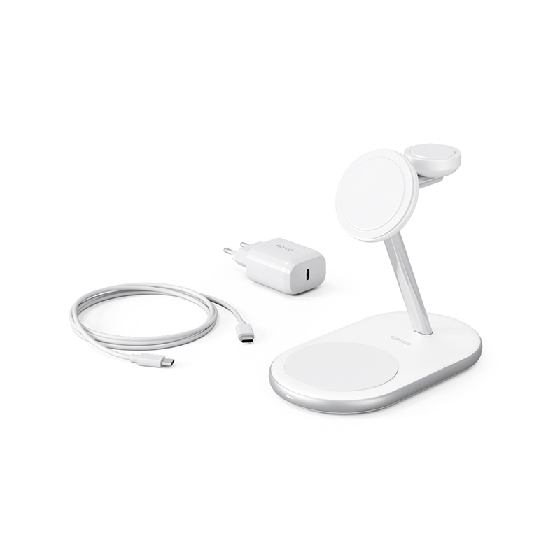 Epico 3in1 MagSafe Charging Stand - Charging for iPhone 15W - bílá