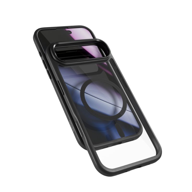 Epico Hero Pro Mag+ Case | iPhone Air | čierne priehľadné | kompatibilné s Qi2 a MagSafe | úplná ochrana krúžku a ostrova fotoaparátu